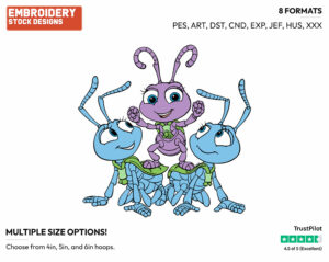 Dot, Blueberries - Disney's A Bug's Life - Embroidery Design in 3 sizes & 8 formats