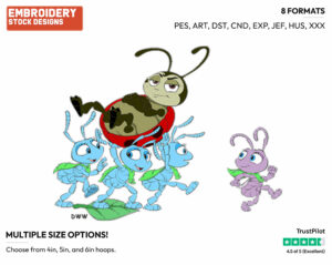 Dot, Blueberries, Francis - Disney's A Bug's Life - Embroidery Design in 3 sizes & 8 formats