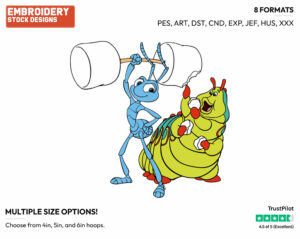 Flik, Heimlich - Disney's A Bug's Life - Embroidery Design in 3 sizes & 8 formats