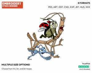 Slim, Flik, Francis - Disney's A Bug's Life - Embroidery Design in 3 sizes & 8 formats
