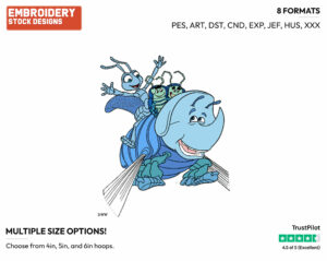 Manny, Flik, Tuck, Roll - Disney's A Bug's Life - Embroidery Design in 3 sizes & 8 formats