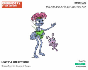 Queen, Dot - Disney's A Bug's Life - Embroidery Design in 3 sizes & 8 formats