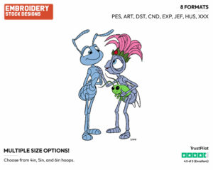Queen, Flik - Disney's A Bug's Life - Embroidery Design in 3 sizes & 8 formats