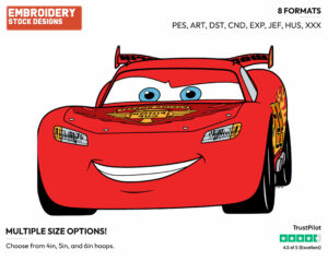 Piston Cup Winner Lightning Mcqueen - Disney's Cars - Embroidery Design in 3 sizes & 8 formats