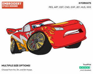 Dragon Lightning Mcqueen - Disney's Cars - Embroidery Design in 3 sizes & 8 formats