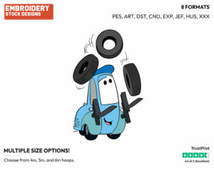 Guido - Disney's Cars - Embroidery Design in 3 sizes & 8 formats