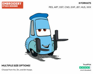 Guido - Disney's Cars - Embroidery Design in 3 sizes & 8 formats