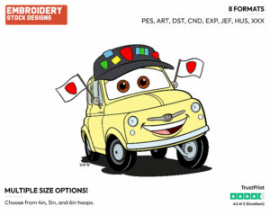 Luigi - Disney's Cars - Embroidery Design in 3 sizes & 8 formats