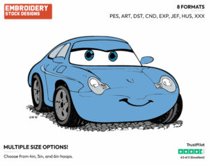Sally - Disney's Cars - Embroidery Design in 3 sizes & 8 formats