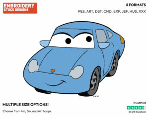 Sally - Disney's Cars - Embroidery Design in 3 sizes & 8 formats