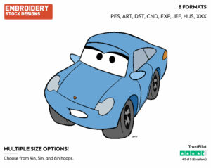 Sally - Disney's Cars - Embroidery Design in 3 sizes & 8 formats