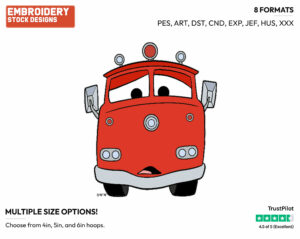 Red The Firetruck - Disney's Cars - Embroidery Design in 3 sizes & 8 formats