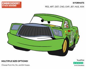 Chick Hicks - Disney's Cars - Embroidery Design in 3 sizes & 8 formats