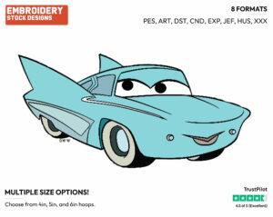 Flo - Disney's Cars - Embroidery Design in 3 sizes & 8 formats