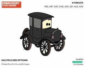 Lizzie - Disney's Cars - Embroidery Design in 3 sizes & 8 formats
