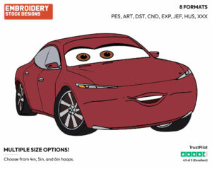 Natalie Certain - Disney's Cars - Embroidery Design in 3 sizes & 8 formats