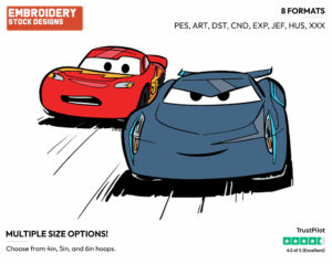 Lightning Mcqueen, Jackson Storm Racing - Disney's Cars - Embroidery Design in 3 sizes & 8 formats