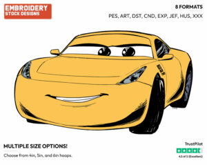 Cruz Ramirez - Disney's Cars - Embroidery Design in 3 sizes & 8 formats