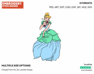 Cinderella - Disney's Cinderella - Embroidery Design in 3 sizes & 8 formats