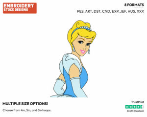 Cinderella - Disney's Cinderella - Embroidery Design in 3 sizes & 8 formats