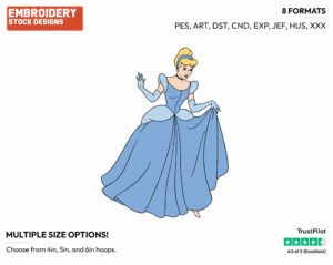 Running Down Stairs - Disney's Cinderella - Embroidery Design in 3 sizes & 8 formats
