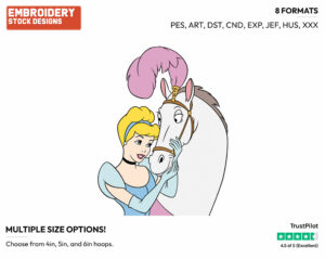 Cinderella, Horse - Disney's Cinderella - Embroidery Design in 3 sizes & 8 formats