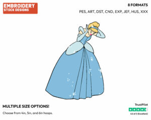 Cinderella - Disney's Cinderella - Embroidery Design in 3 sizes & 8 formats