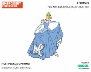 Cinderella Admiring Ball Gown - Disney's Cinderella - Embroidery Design in 3 sizes & 8 formats