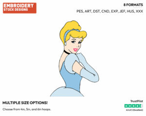 Cinderella - Disney's Cinderella - Embroidery Design in 3 sizes & 8 formats