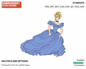 Cinderella Live-Action Crossover - Disney's Cinderella - Embroidery Design in 3 sizes & 8 formats