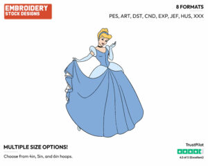 Cinderella Posing - Disney's Cinderella - Embroidery Design in 3 sizes & 8 formats