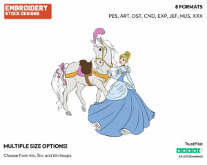 Cinderella, Horse - Disney's Cinderella - Embroidery Design in 3 sizes & 8 formats