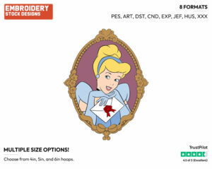 Cinderella, Envelope - Disney's Cinderella - Embroidery Design in 3 sizes & 8 formats