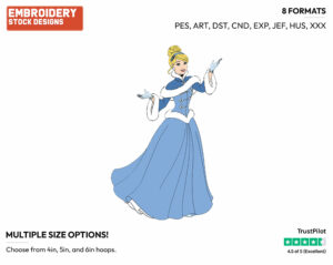 Cinderella In Winter - Disney's Cinderella - Embroidery Design in 3 sizes & 8 formats