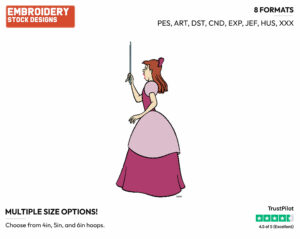 Anastasia - Disney's Cinderella - Embroidery Design in 3 sizes & 8 formats