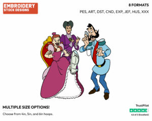 Anastasia, Grand Duke, Lady Tremaine - Disney's Cinderella - Embroidery Design in 3 sizes & 8 formats