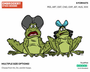 Drizella, Lady Tremaine As Frogs - Disney's Cinderella - Embroidery Design in 3 sizes & 8 formats