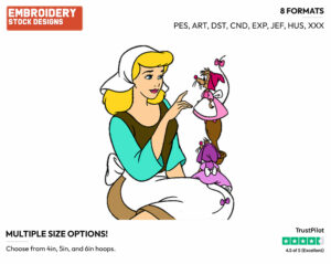 Cinderella, Mice - Disney's Cinderella - Embroidery Design in 3 sizes & 8 formats