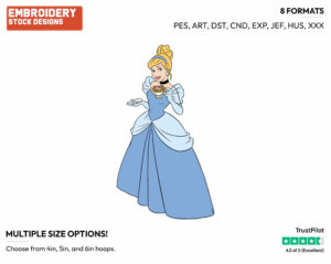 Cinderella, Gus, Jaq In Teacup - Disney's Cinderella - Embroidery Design in 3 sizes & 8 formats