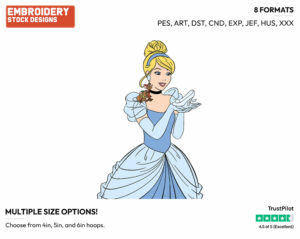 Cinderella, Gus, Jaq - Disney's Cinderella - Embroidery Design in 3 sizes & 8 formats