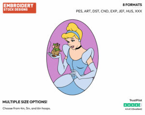 Cinderella, Gus - Disney's Cinderella - Embroidery Design in 3 sizes & 8 formats