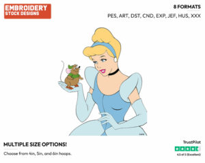 Cinderella, Gus - Disney's Cinderella - Embroidery Design in 3 sizes & 8 formats