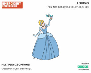 Cinderella, Birds - Disney's Cinderella - Embroidery Design in 3 sizes & 8 formats