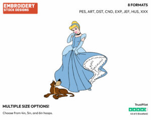 Cinderella, Bruno - Disney's Cinderella - Embroidery Design in 3 sizes & 8 formats