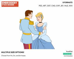 Cinderella, Prince - Disney's Cinderella - Embroidery Design in 3 sizes & 8 formats