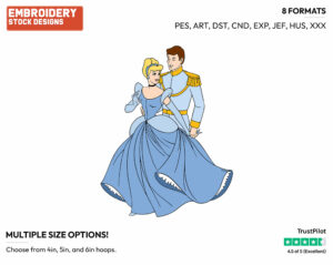 Cinderella, Prince - Disney's Cinderella - Embroidery Design in 3 sizes & 8 formats