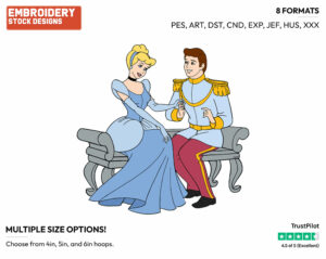 Cinderella, Prince - Disney's Cinderella - Embroidery Design in 3 sizes & 8 formats