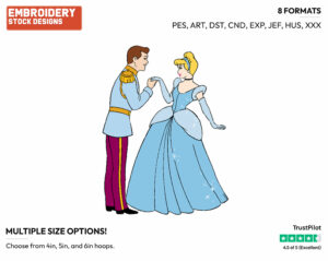 Cinderella, Prince - Disney's Cinderella - Embroidery Design in 3 sizes & 8 formats