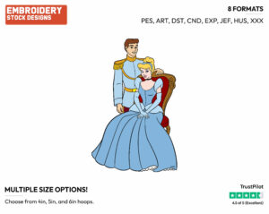 Cinderella, Prince - Disney's Cinderella - Embroidery Design in 3 sizes & 8 formats