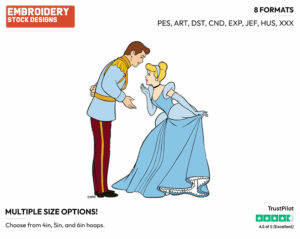 Cinderella, Prince - Disney's Cinderella - Embroidery Design in 3 sizes & 8 formats